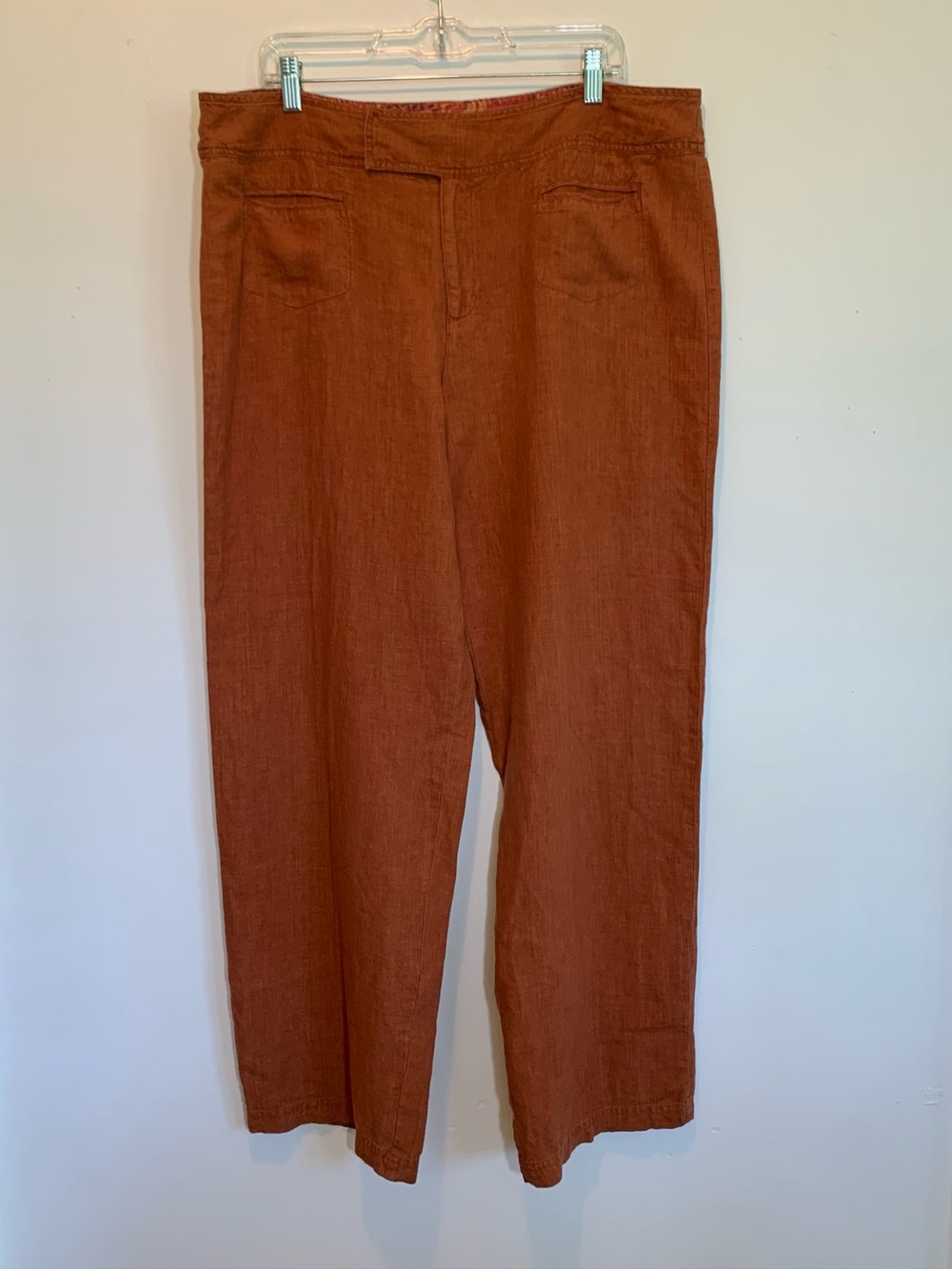 Chico’s Linen Pants Rust Brown 3 Size XL